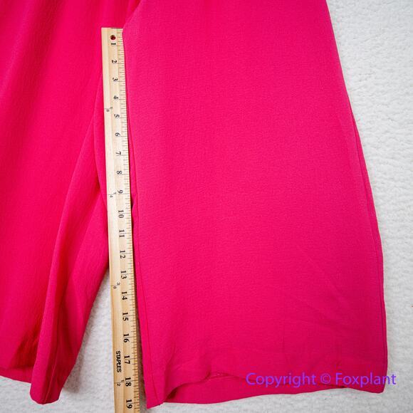 New!‎ Eliza J Short Sleeve V Neck CropJumpsuit Size 2 in Hot Pink - Picture 11 of 16